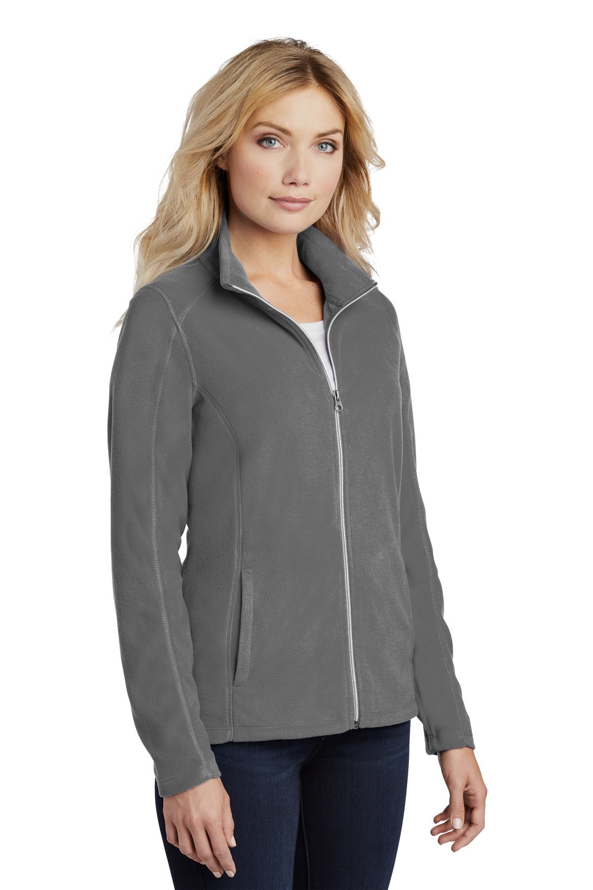 Pearl Grey Port Authority Women's Microfleece Jacket. L223