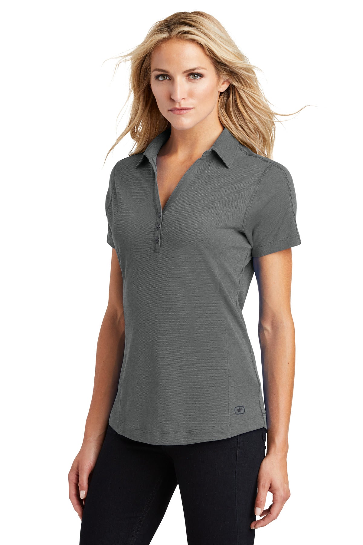 Petrol Grey OGIO Women's Onyx Polo. LOG126
