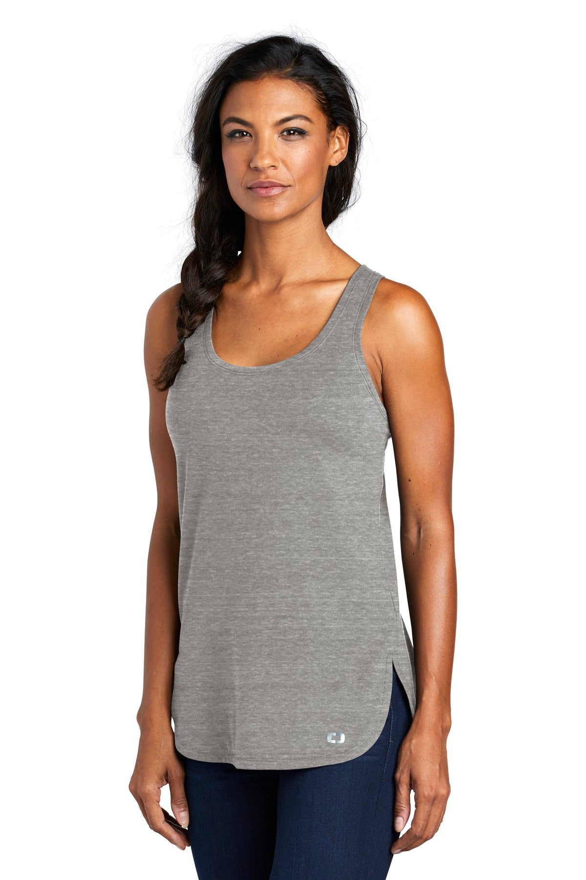 Petrol Gry Hth OGIO Women's Luuma Tank. LOG801