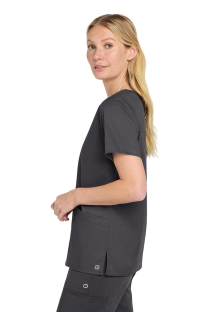 Pewter Wink Women's WorkFlex Mock Wrap Top WW4760