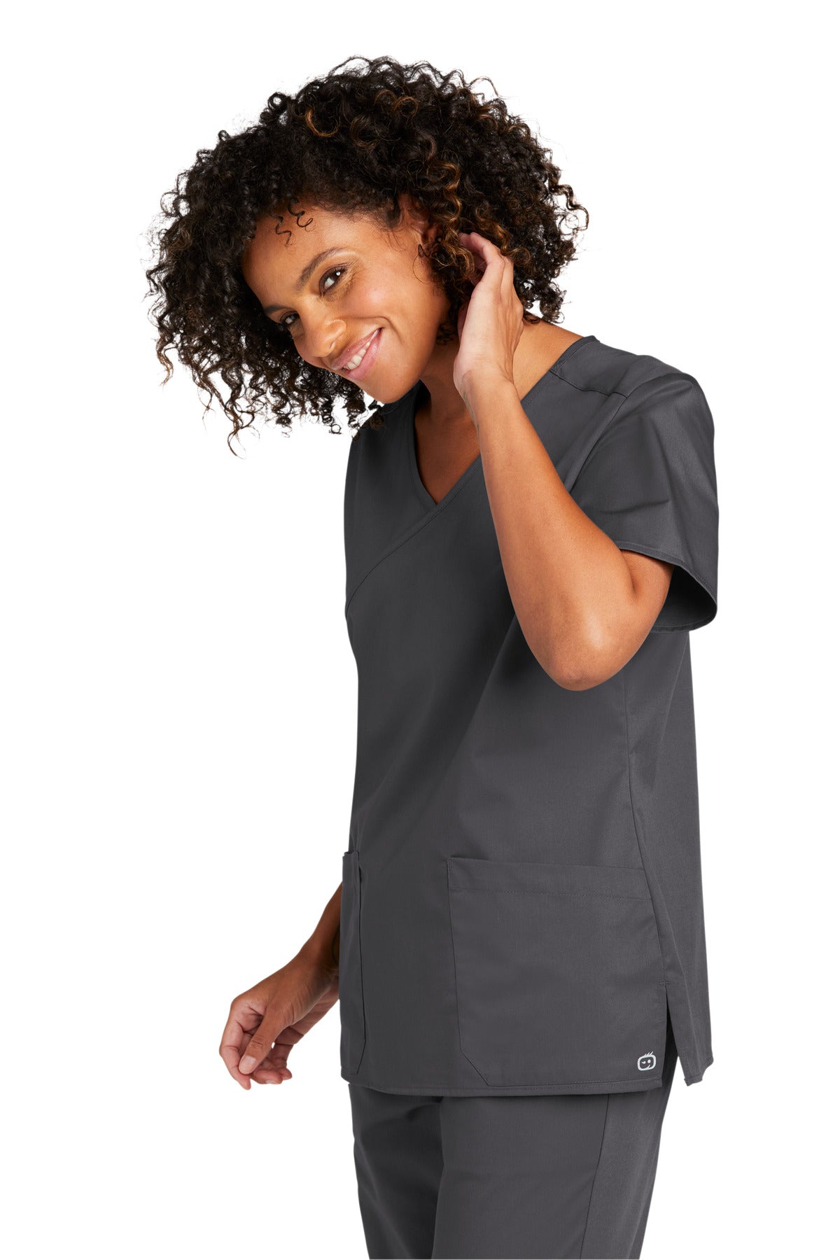Pewter Wink Women's WorkFlex Mock Wrap Top WW4760