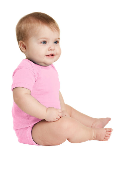 Pink Rabbit Skins Infant Short Sleeve Baby Rib Bodysuit. RS4400