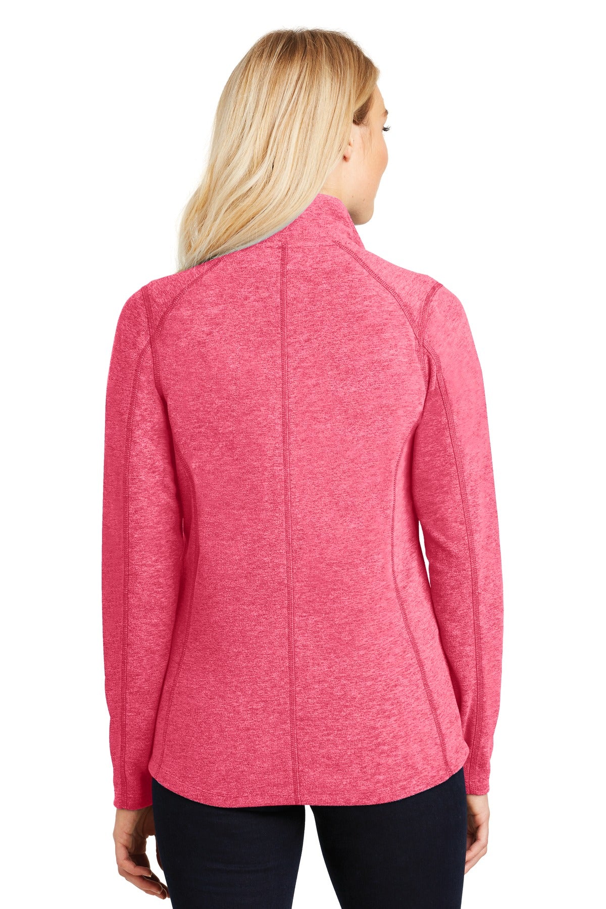 Pink Rasp Hthr Port Authority Women's Heather Microfleece Full-Zip Jacket. L235