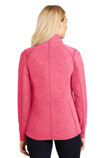 Pink Rasp Hthr Port Authority Women's Heather Microfleece Full-Zip Jacket. L235