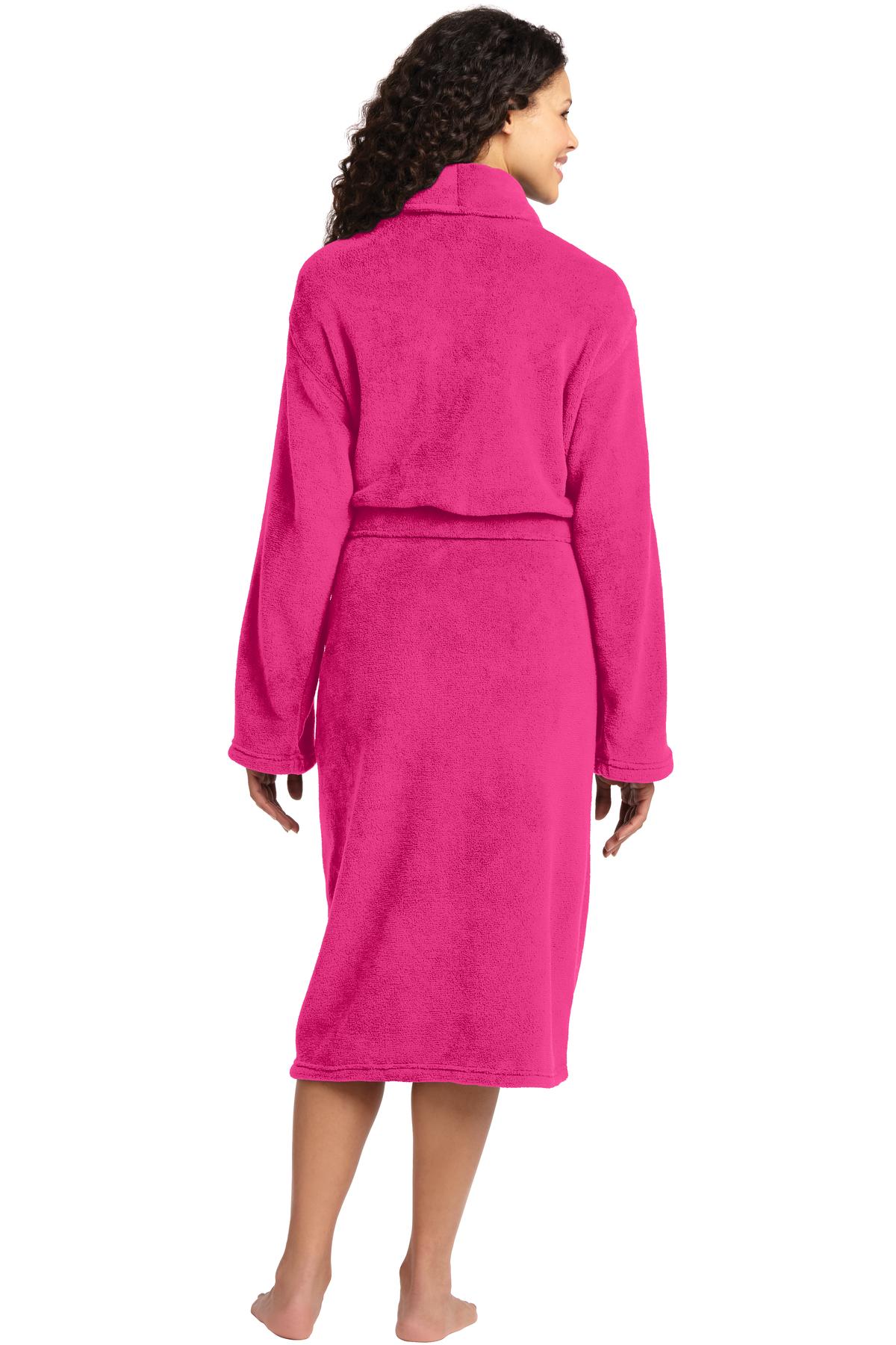 Pink Raspberry Port Authority Plush Microfleece Shawl Collar Robe. R102