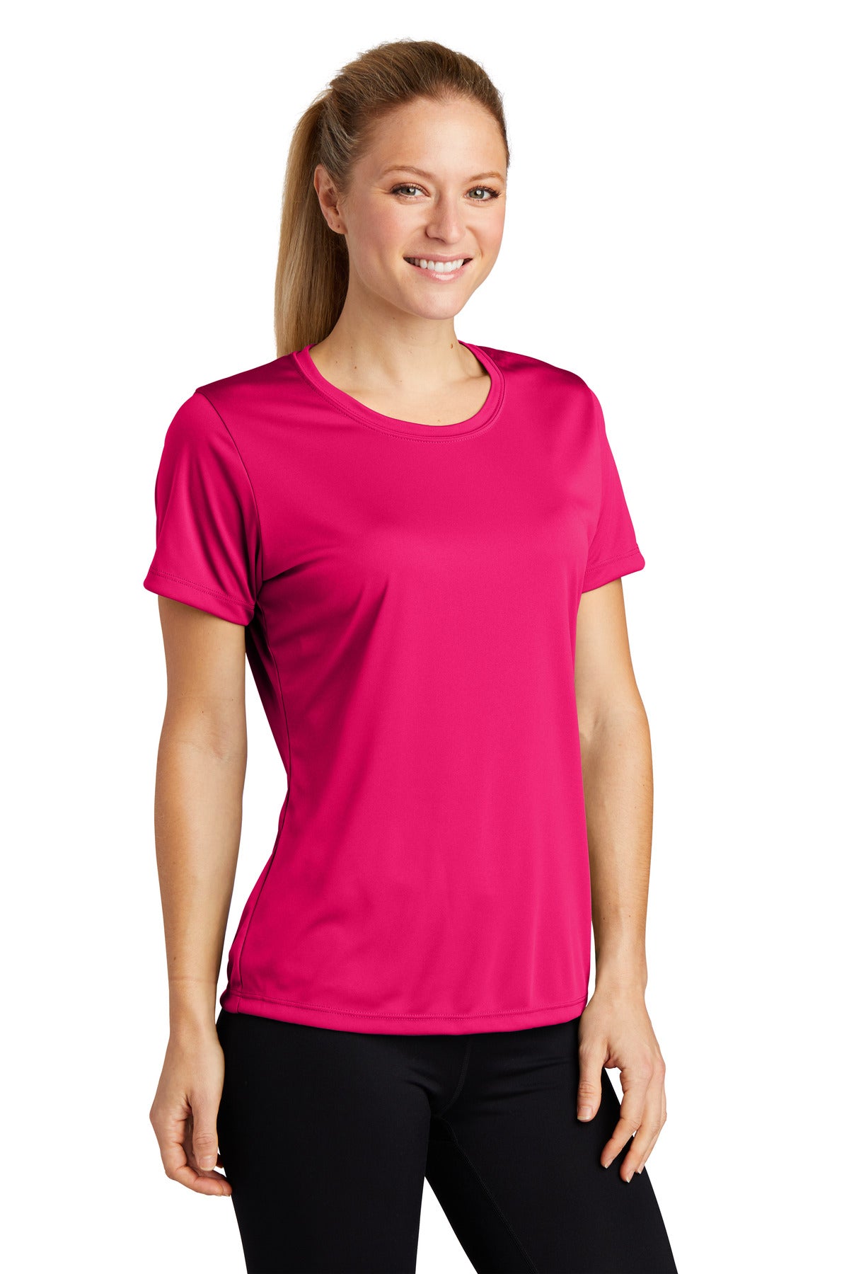 Pink Raspberry Sport-Tek Women's PosiCharge Competitor Tee. LST350