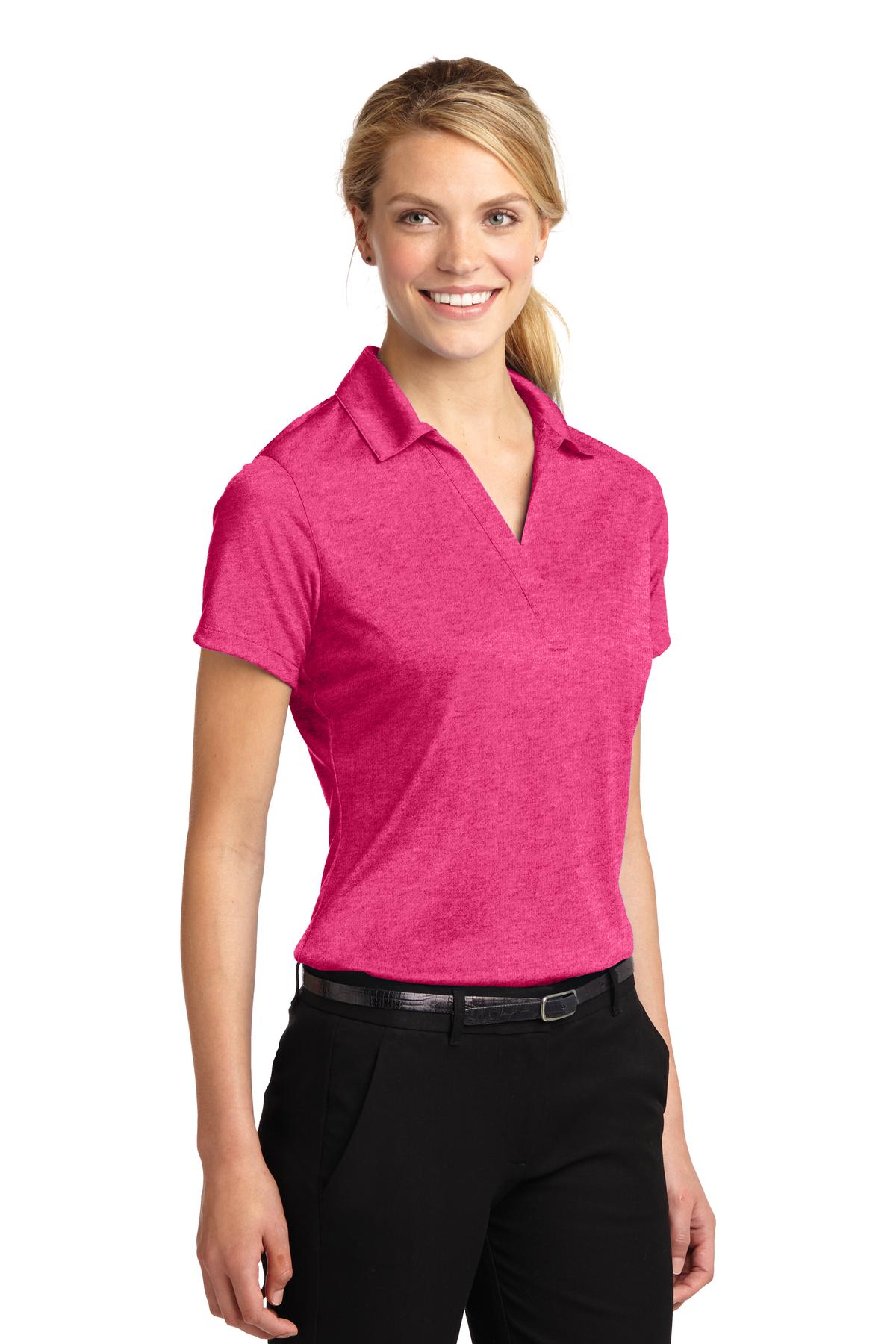 Pink Rspbrry H Sport-Tek Women's Heather Contender Polo. LST660
