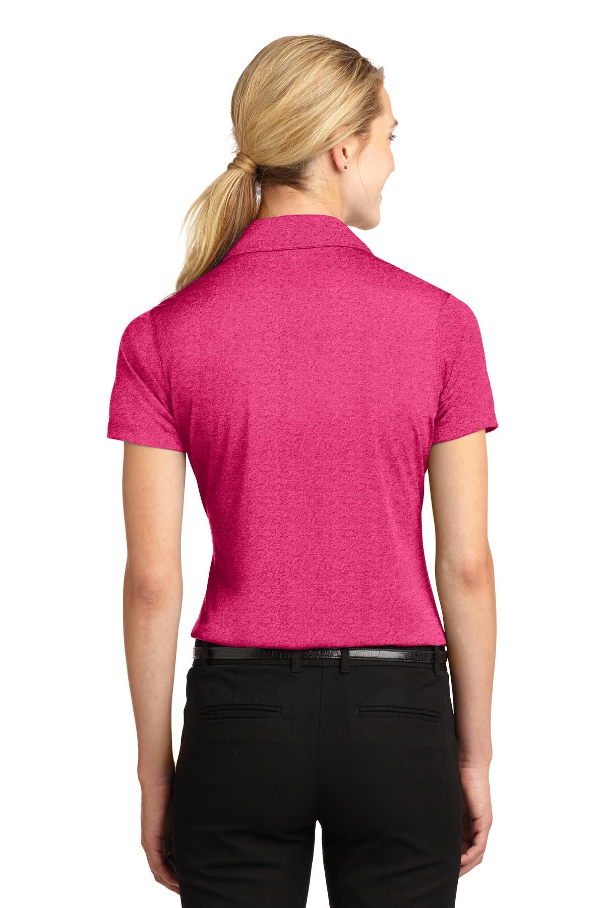 Pink Rspbrry H Sport-Tek Women's Heather Contender Polo. LST660