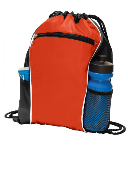 Pop Orange Port Authority Fast Break Cinch Pack. BG613