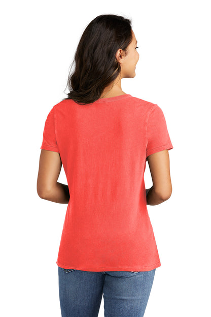 Poppy Port & Company Women's Beach Wash Garment-Dyed V-Neck Tee LPC099V