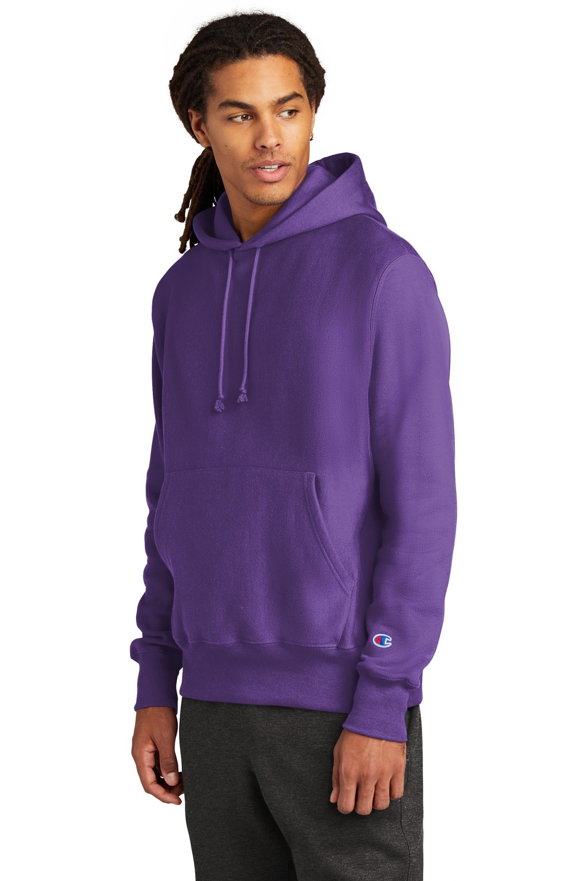 Purple Champion Reverse Weave Hooded Sweatshirt S101