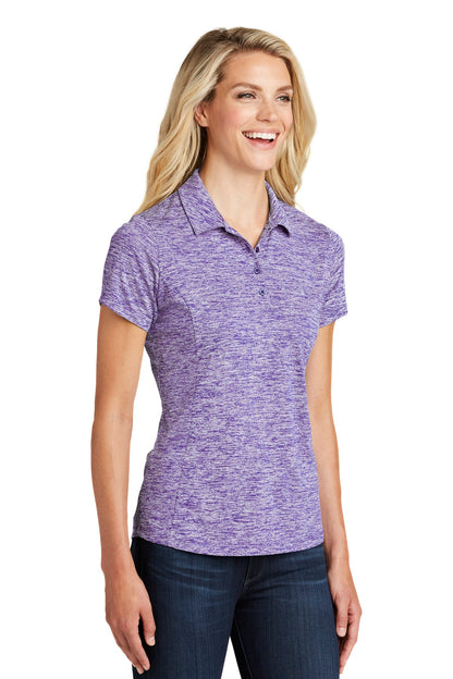 Purple Electrc Sport-Tek Women's PosiCharge Electric Heather Polo. LST590