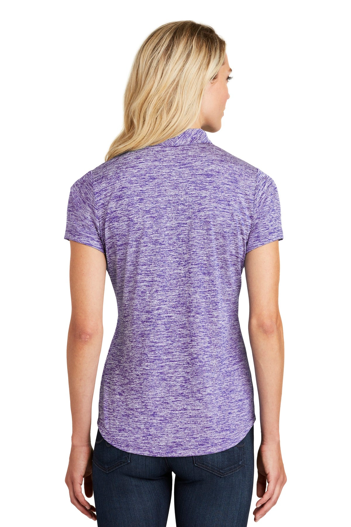 Purple Electrc Sport-Tek Women's PosiCharge Electric Heather Polo. LST590