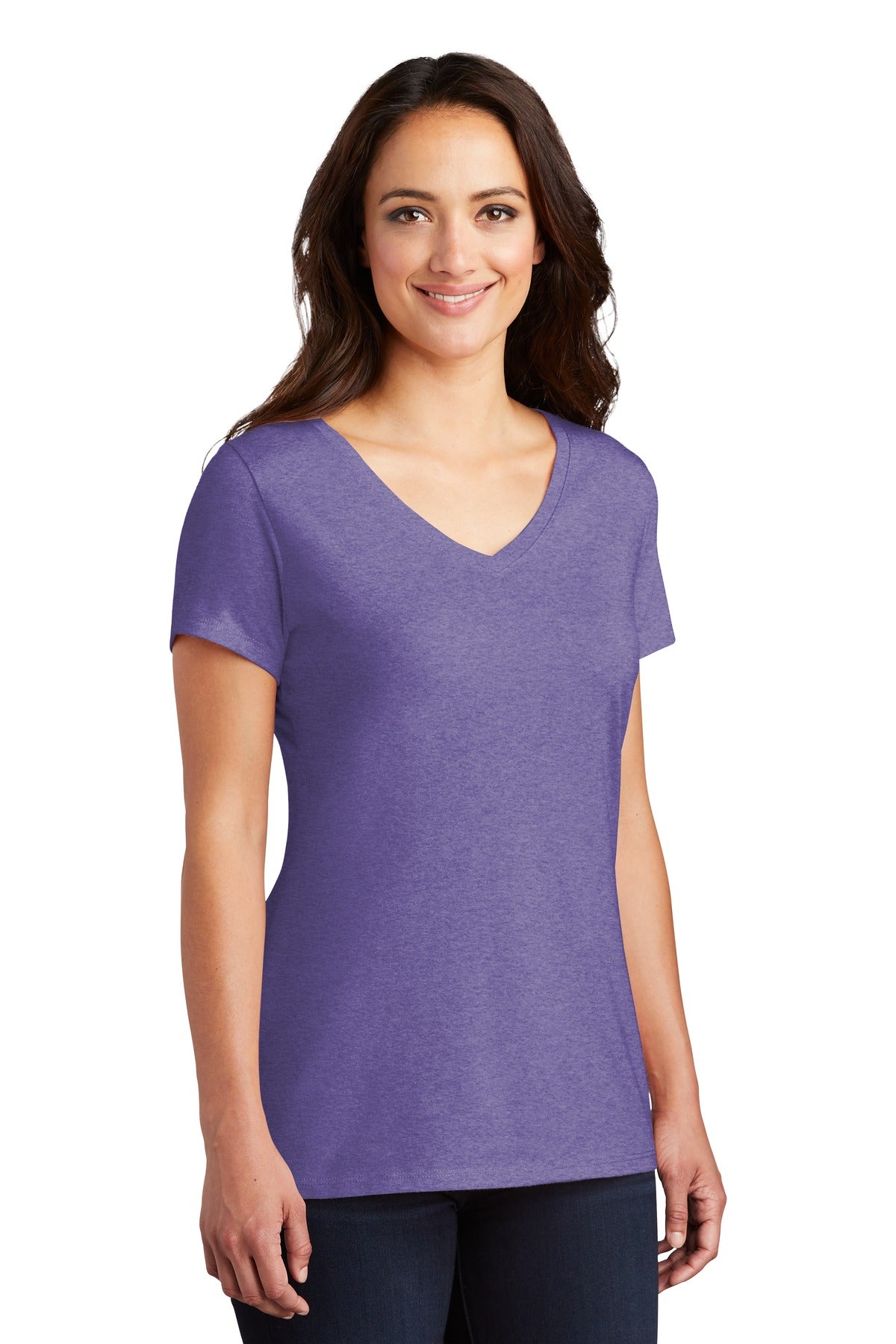 Purple Frost District Women's Perfect Tri V-Neck Tee. DM1350L