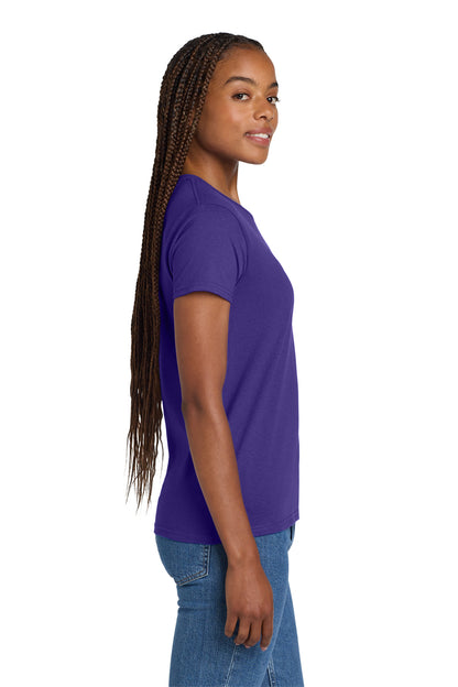 Purple Gildan Women's Ultra Cotton 100% US Cotton T-Shirt. 2000L