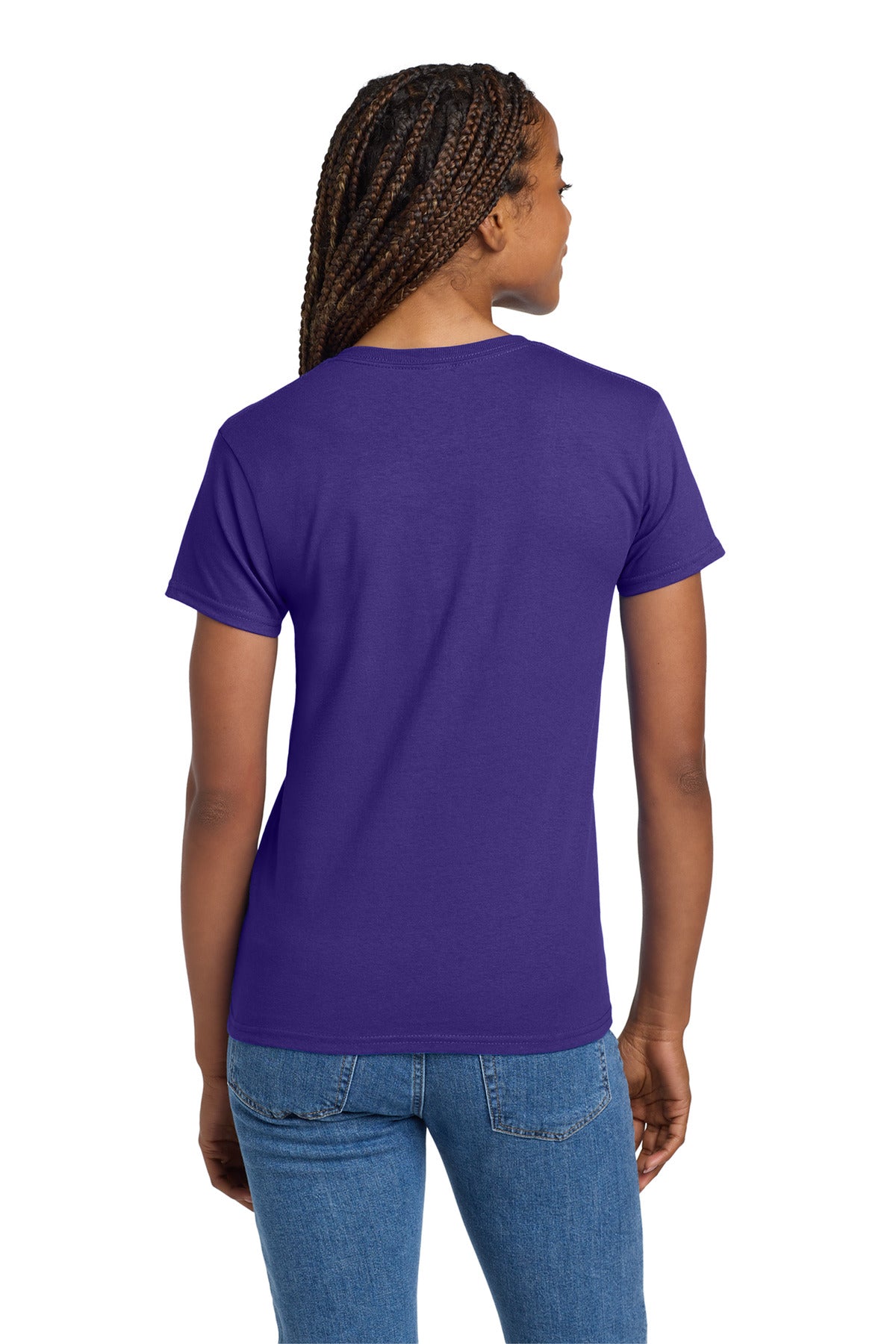 Purple Gildan Women's Ultra Cotton 100% US Cotton T-Shirt. 2000L