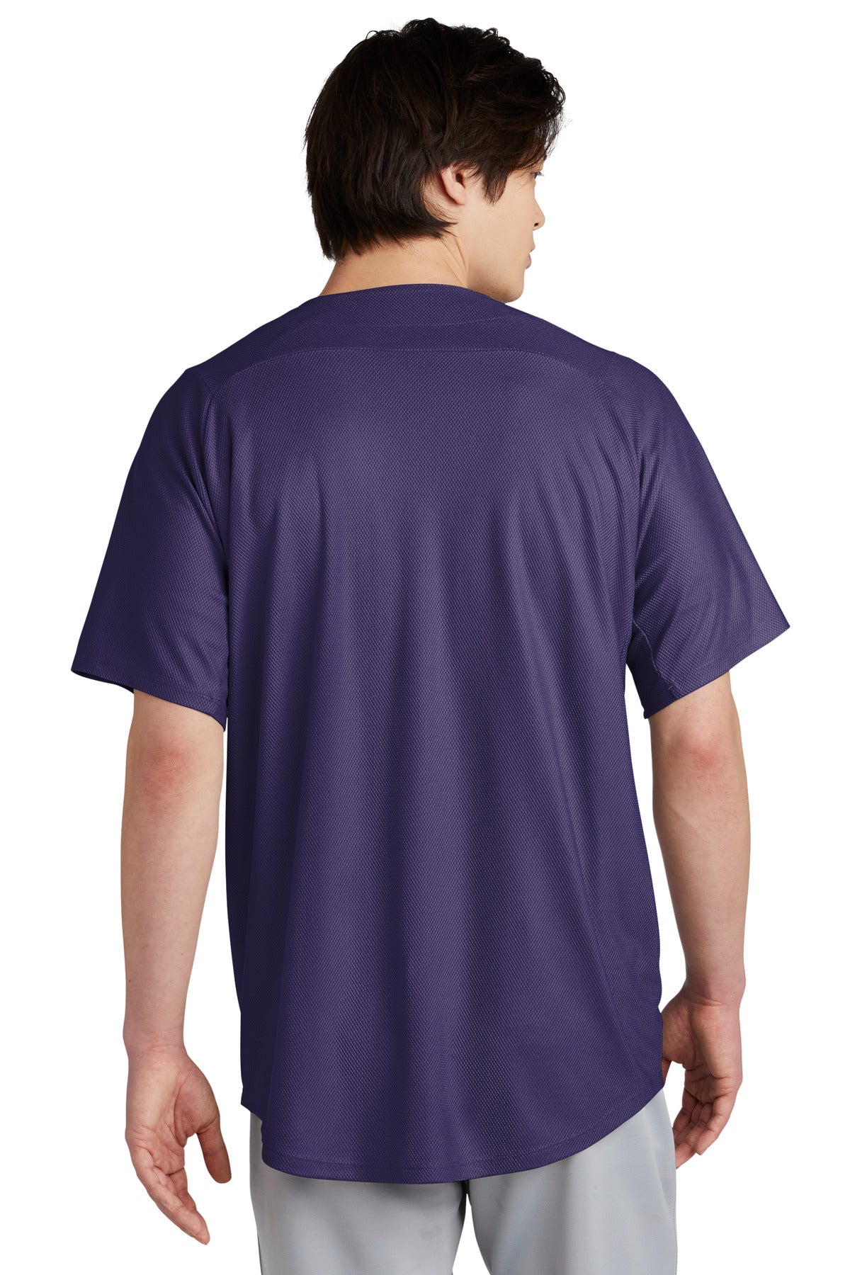 Purple New Era Diamond Era Full-Button Jersey. NEA220