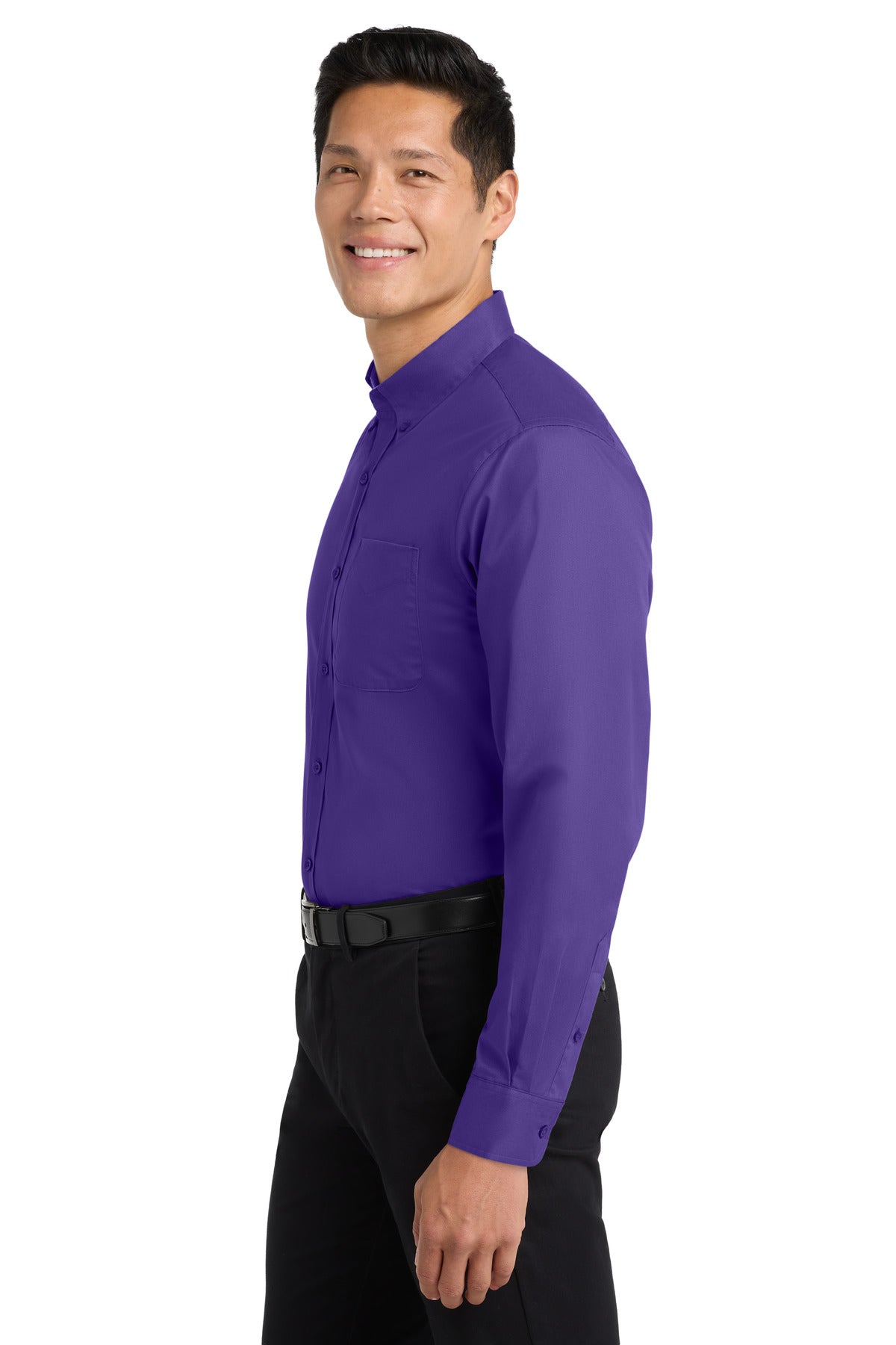Purple Port Authority Extended Size Long Sleeve Easy Care Shirt S608ES