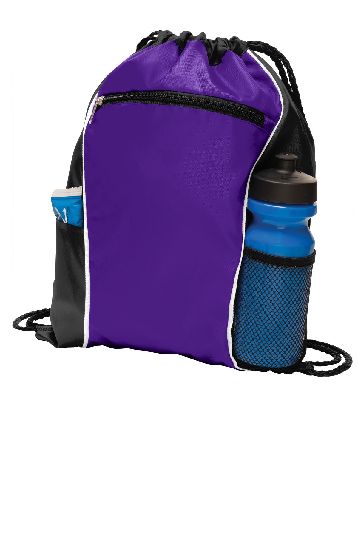 Purple Port Authority Fast Break Cinch Pack. BG613