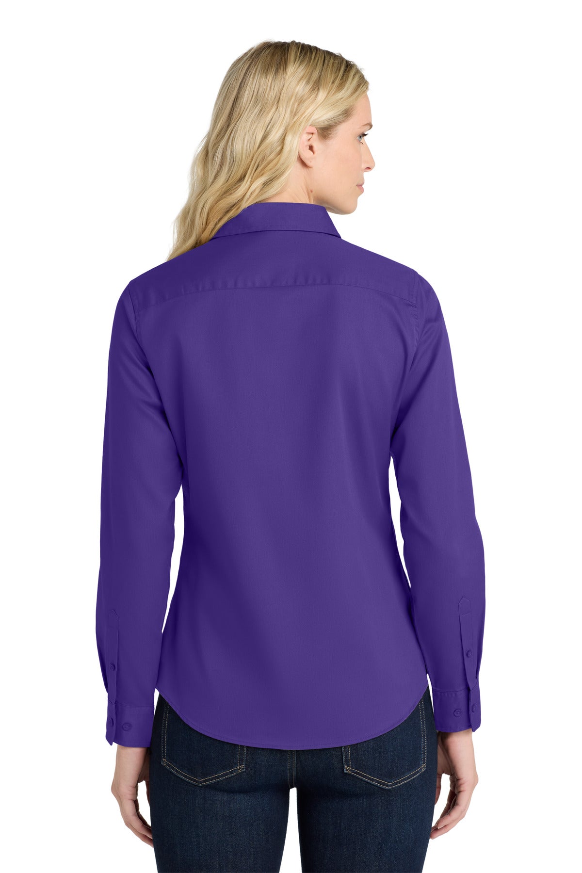 Purple Port Authority Women's Long Sleeve Easy Care Shirt. L608