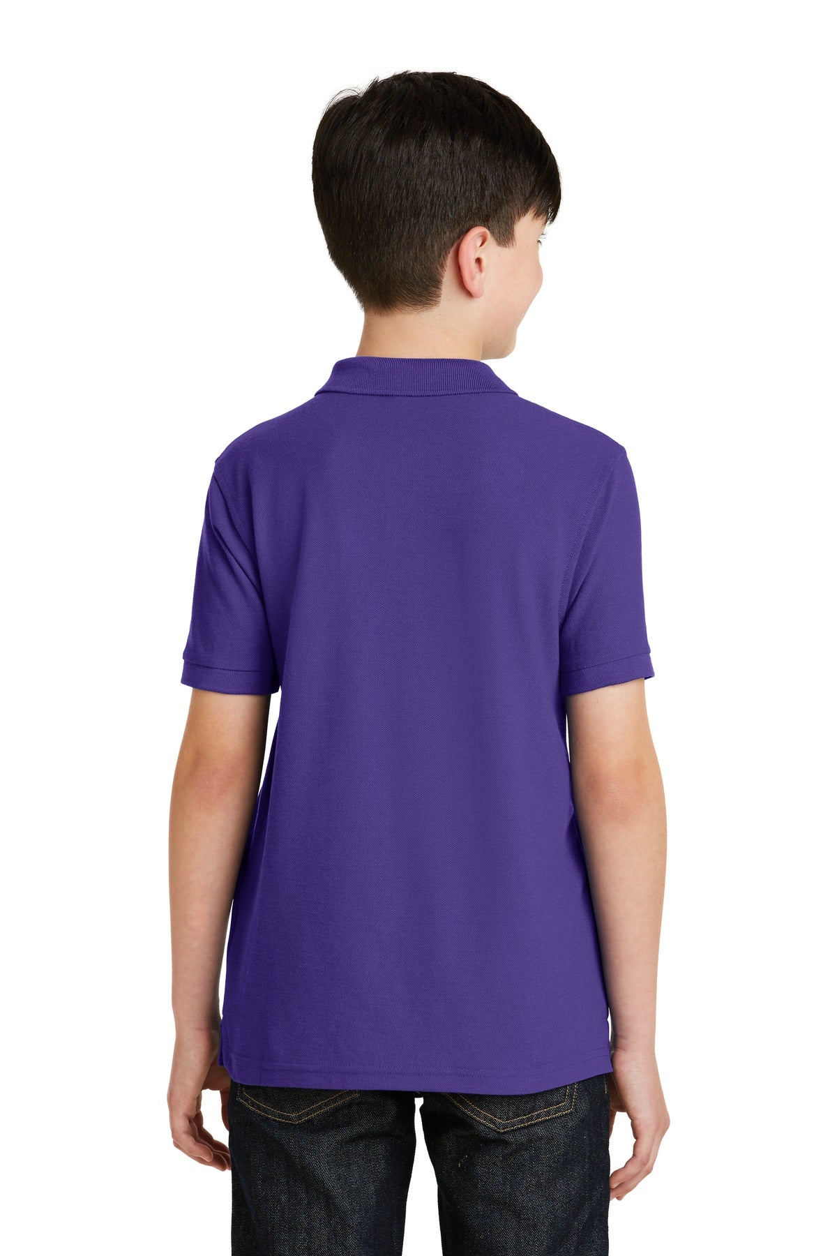 Purple Port Authority Youth Silk Touch Polo. Y500