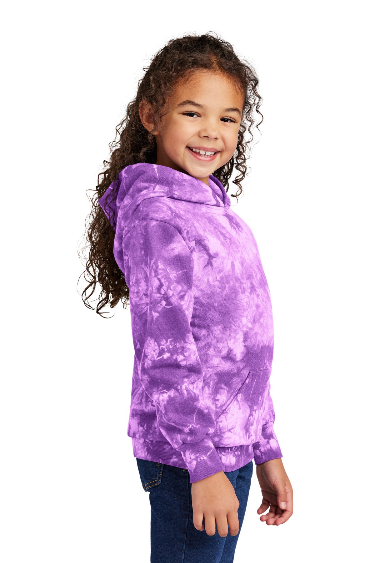 Purple Port & Company Youth Crystal Tie-Dye Pullover Hoodie PC144Y