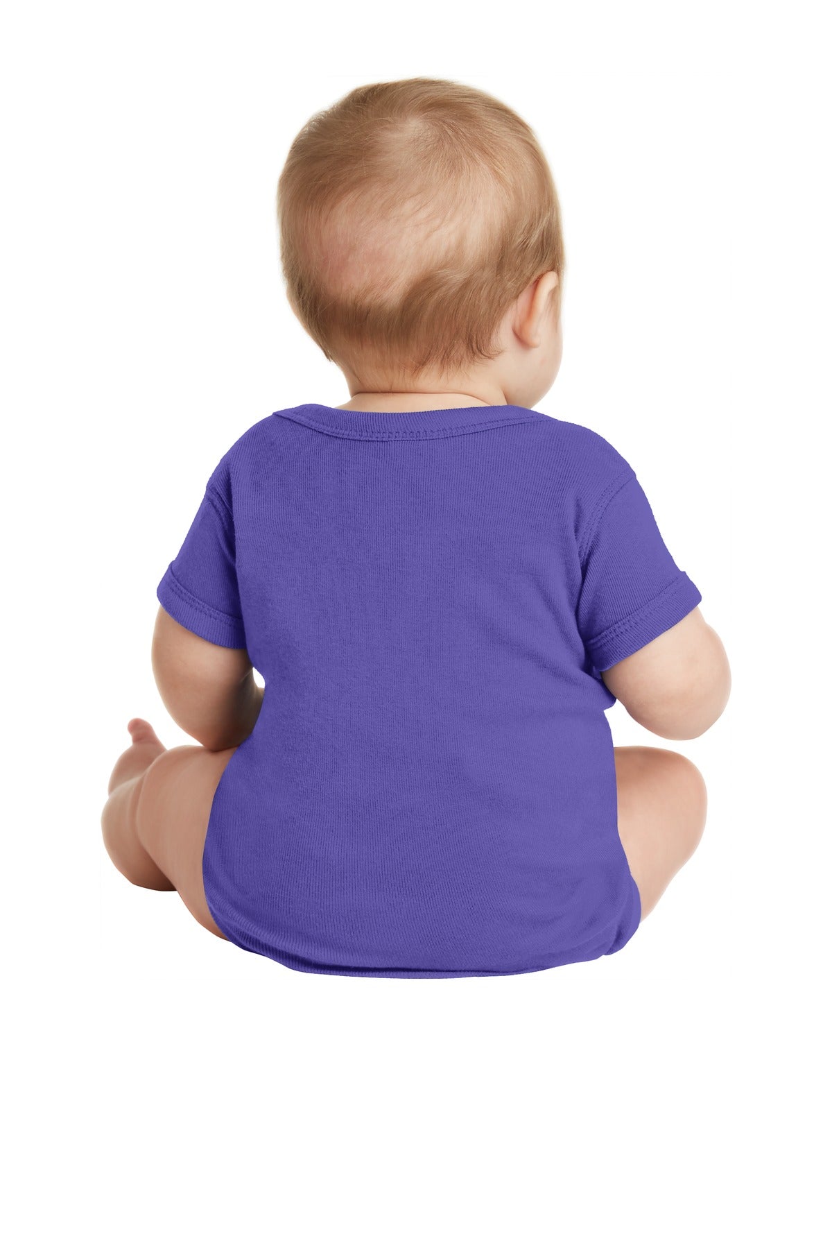 Purple Rabbit Skins Infant Short Sleeve Baby Rib Bodysuit. RS4400