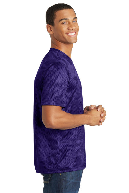 Purple Sport-Tek CamoHex Tee. ST370