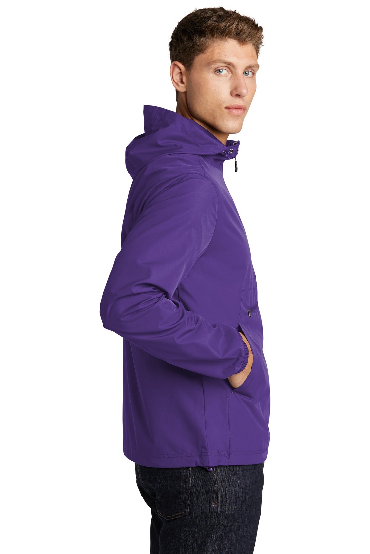 Purple Sport-Tek Packable Anorak. JST66