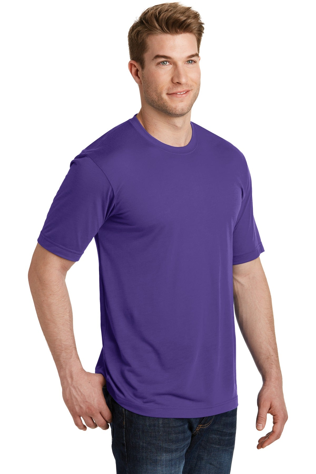Purple Sport-Tek PosiCharge Competitor Cotton Touch Tee. ST450