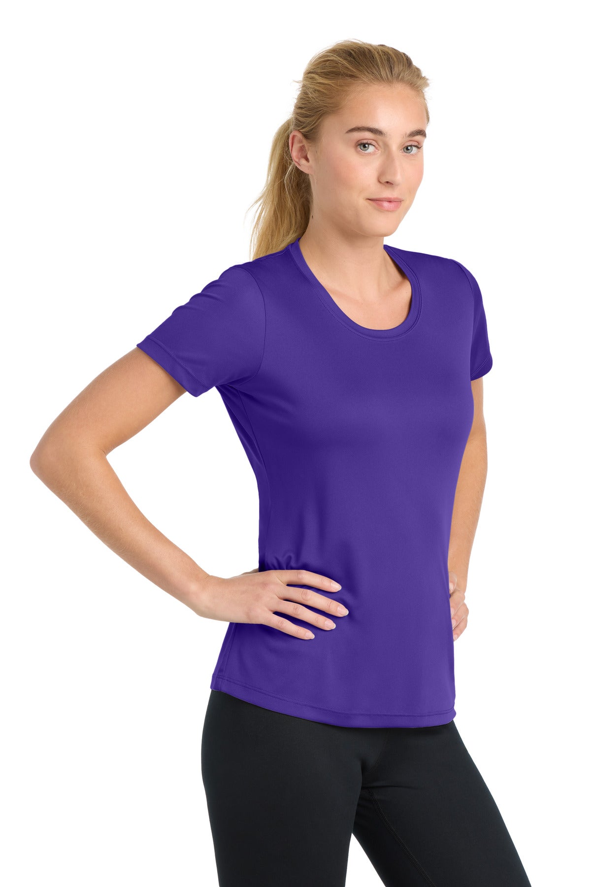 Purple Sport-Tek Women's PosiCharge Competitor Tee. LST350