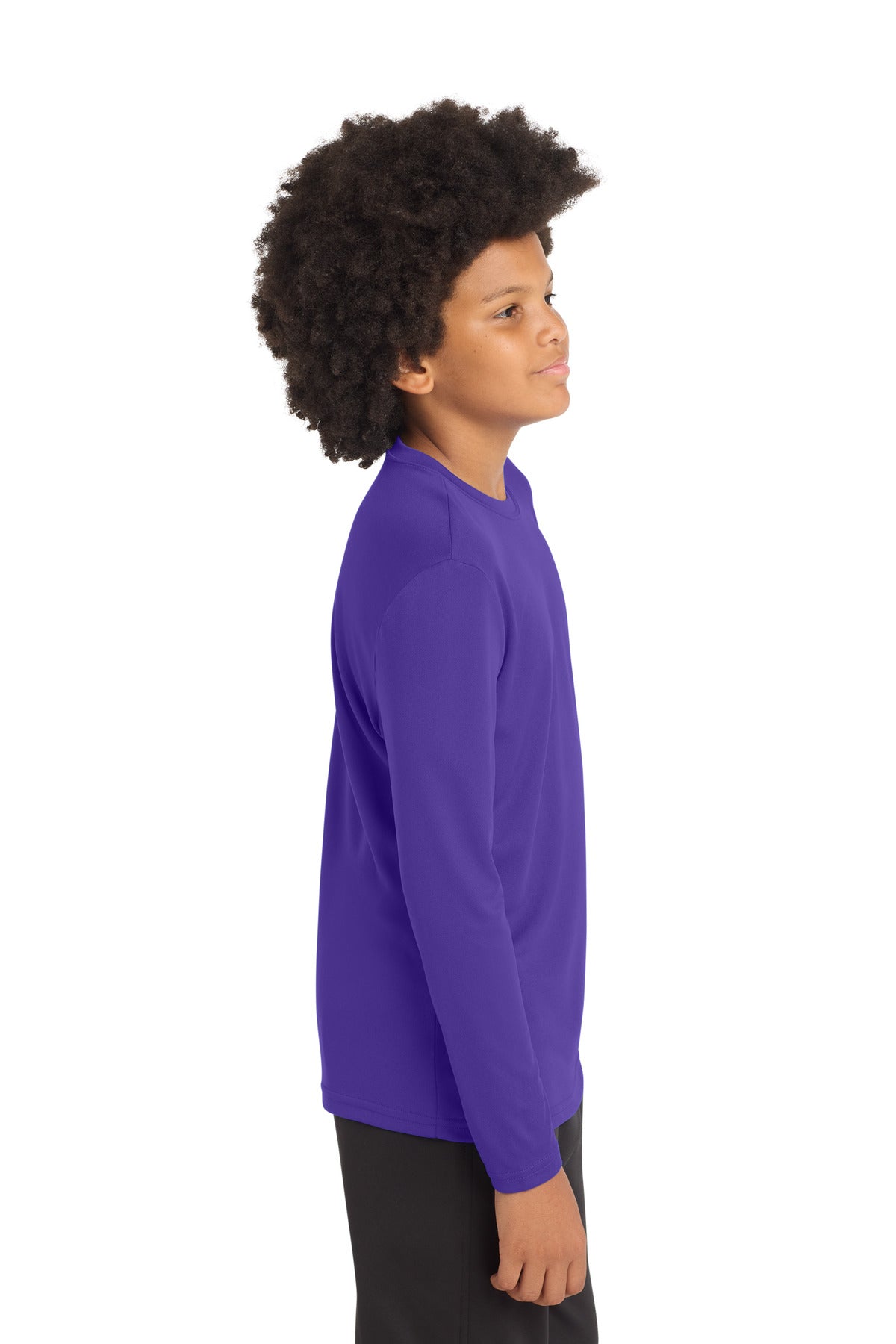 Purple Sport-Tek Youth Long Sleeve PosiCharge Competitor Tee. YST350LS