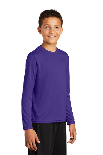 Purple Sport-Tek Youth Long Sleeve PosiCharge Competitor Tee. YST350LS