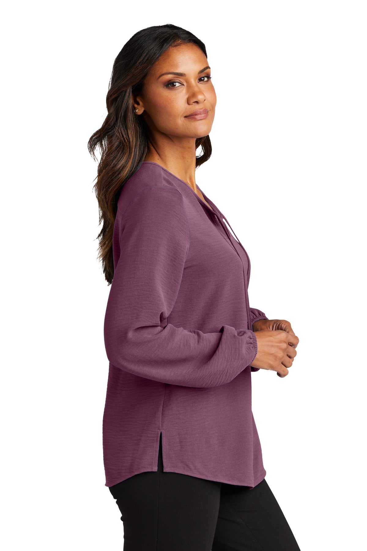 PurpleMist Port Authority Women's Textured Crepe Blouse LW714