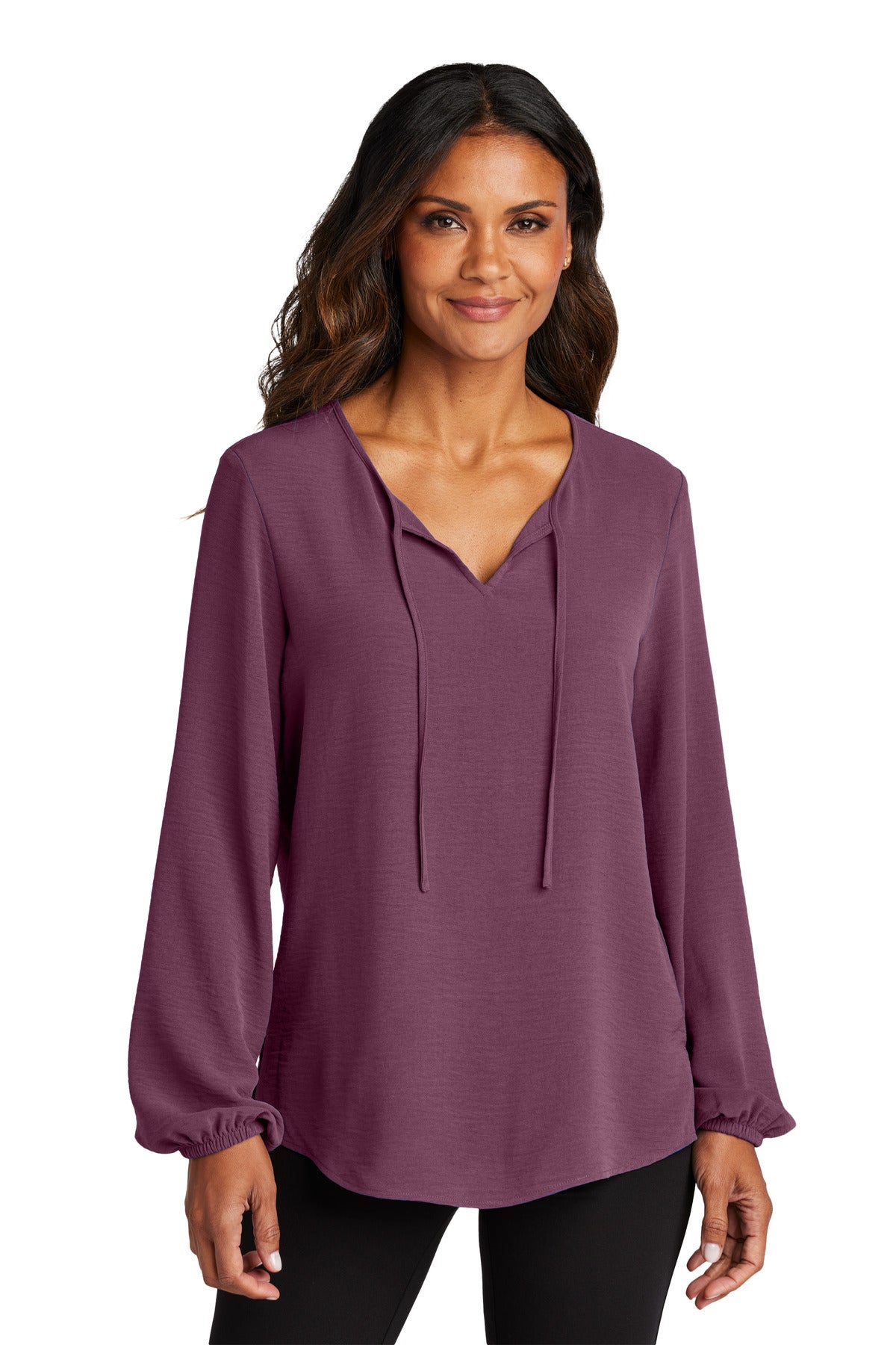 PurpleMist Port Authority Women's Textured Crepe Blouse LW714