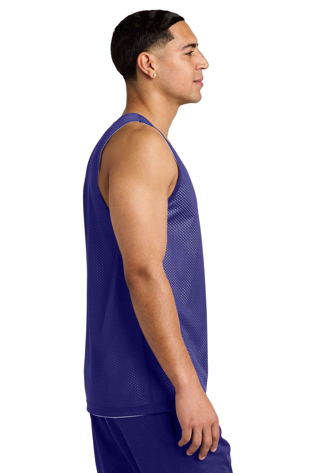 Purple/Wh Sport-Tek PosiCharge Reversible Mesh Tank ST5000
