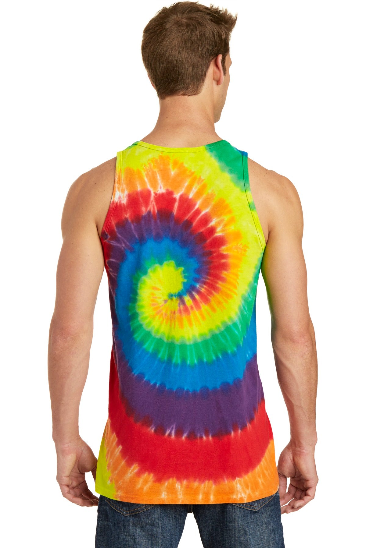 Rainbow Port & Company Tie-Dye Tank Top. PC147TT