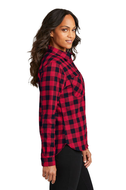 R/BkBfflCk Port Authority Women's Plaid Flannel Shirt LW669