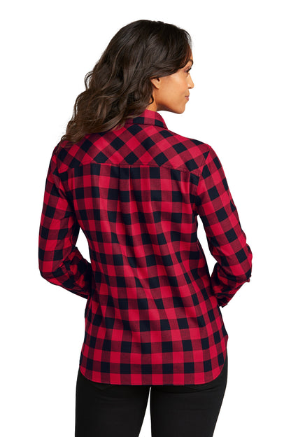 R/BkBfflCk Port Authority Women's Plaid Flannel Shirt LW669