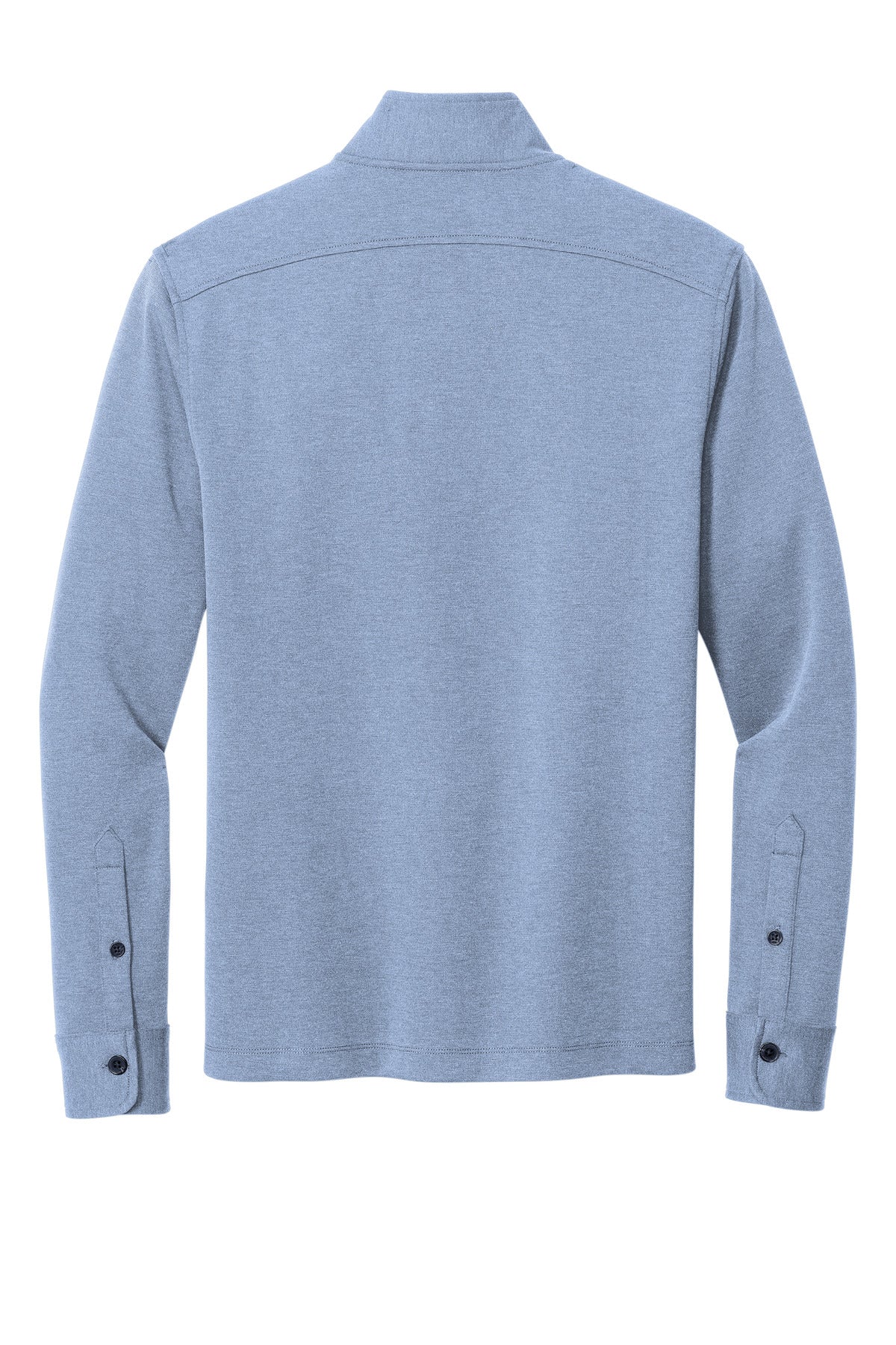 Rear View of AegeanBlHt Brooks Brothers Mid-Layer Stretch 1/2-Button BB18202