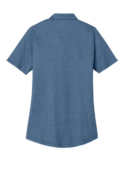 Rear View of AegeanBlHt Port Authority Women's Fine Pique Blend Polo LK830