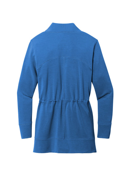 Rear View of AegeanBlue Port Authority Women's Microterry Cardigan LK825