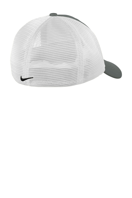 Rear View of Anth/White Nike Stretch-to-Fit Mesh Back Cap NKFB6448