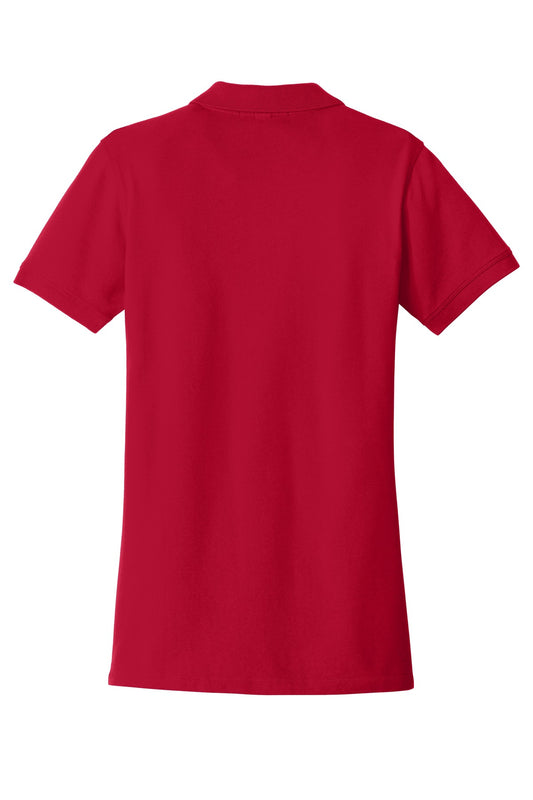 Rear View of Apple Red Port Authority Women's EZCotton Polo. LK8000