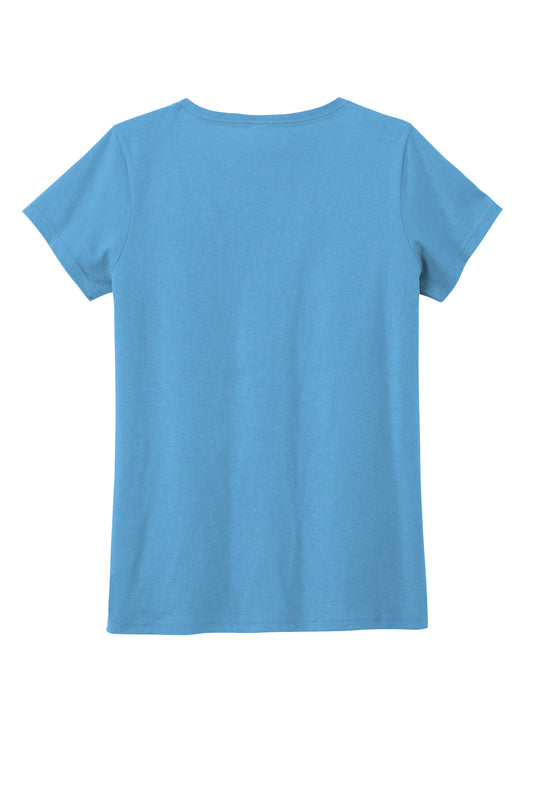 Rear View of AquaticBl District Women's The Concert Tee V-Neck DT5002