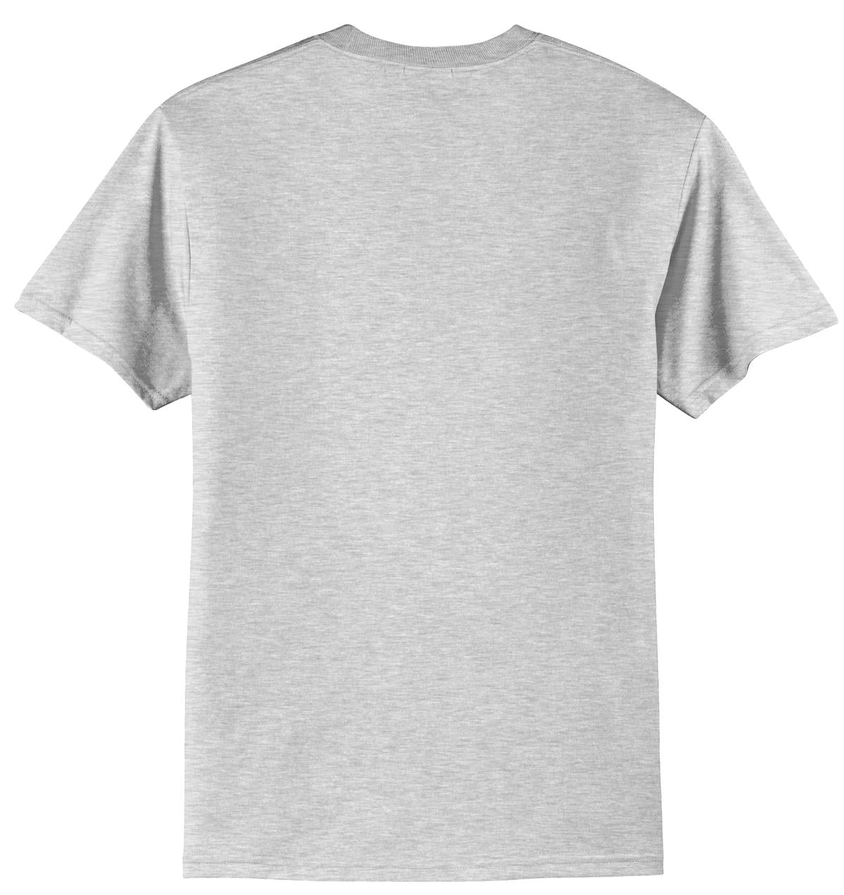 Rear View of Ash Port & Company Tall Core Blend Tee. PC55T