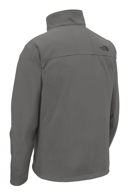 Rear View of Asphalt Grey The North Face Apex Barrier Soft Shell Jacket. NF0A3LGT
