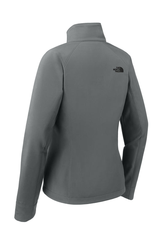 Rear View of Asphalt Grey The North Face Women's Apex Barrier Soft Shell Jacket. NF0A3LGU