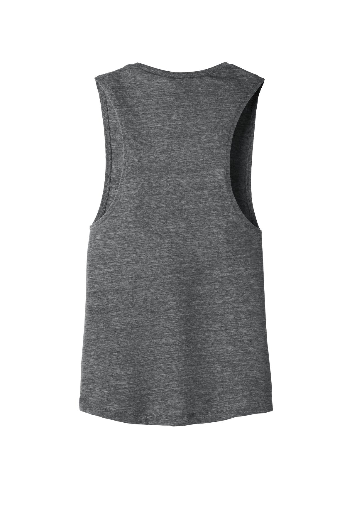 Rear View of Asphalt Slub BELLA+CANVAS Women's Flowy Scoop Muscle Tank. BC8803