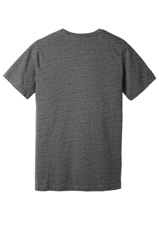 Rear View of AsphltSlub BELLA+CANVAS Unisex Textured Jersey V-Neck Tee BC3655